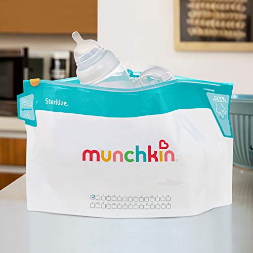 Munchkin Retesz Mikrohullámú Sterilizáló Zacskók, 180 Használ, 6 Csomag, Megszünteti akár 99,9% - a Közös Baktériumok , Fehér, Kis