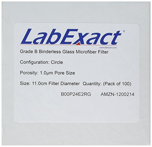 LabExact 1200214 B Minőségű Üveg Mikroszálas Szűrő, Binderless Boroszilikát Üveg, 1.0 µm, 11.0 cm (Csomag 100)