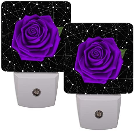 UOYO Kék Rózsa Éjszakai Fény Set, 2, Galaxy Absztrakt Vonalat Csatlakoztassa a Led-es Éjjeli Auto Alkonyat Hajnal Érzékelő Lámpa Gyerek