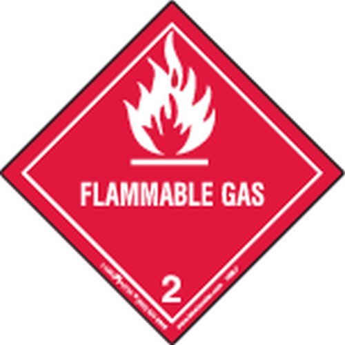 Labelmaster HMSL70S Tűzveszélyes Gáz Megfogalmazott Címke, PVC-Mentes Film, Vegyvédelmi, 4 x 4 (Csomag 25)