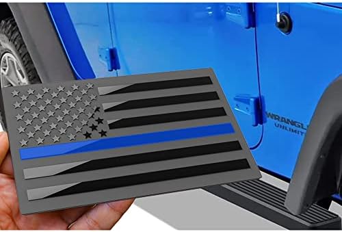 3 darabos Fém Amerikai Zászló Jelkép Matrica,Vékony Kék vonal Matrica (Vékony Kék Vonal)