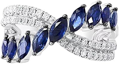 2023 Új Valentin Eljegyzési Gyűrű Évforduló Kék Menyasszonyi Sötét Szülinapi Divat Női Víz Gyűrű Női Csepp Kristály Gyémánt Fél Esküvői