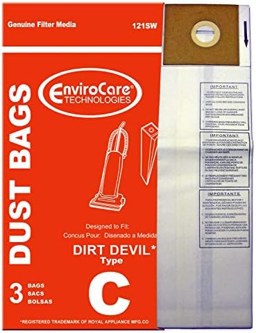 EnviroCare Csere Porszívó porzsákok, hogy illeszkedjen Dirt Devil C Típusú Függőleges 3 pack