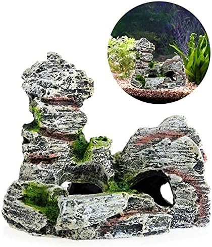 MJWDP Gyanta Anyag, Gyönyörű Kilátással a Hegyre Akvárium Rock Barlang Fa Híd akvárium Dísz, Dekoráció, Dekoratív Landscap