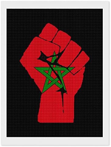 Emelt Ököl Marokkói Zászló Gyémánt Festmény Kit Art Képek DIY Teljes Gyakorlat Otthoni Kiegészítők Felnőttek Ajándék Haza,