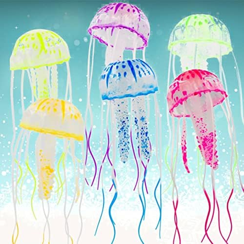 CANIGHT 18 db Rózsaszín+ Akvárium Fénycső Szilikon Élethű Mesterséges Zöld Izzó - Dekoráció M Tank Kék + Narancs Lila Méret Jellyfishes