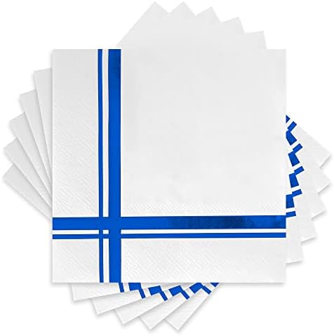 Fanxyware Sötét Kék, Fehér Koktél Szalvéta - 100-as Csomag, 5 x 5, 3 Rétegű Papír - Stílus Neve: Boldog Átkelés