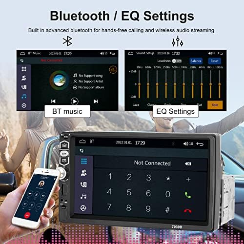 Egységes Din autórádió Apple Carplay Android Auto, 7 Hüvelykes Érintőképernyő Car Audio Carplay 5.1 Sztereó Bluetooth autórádió Támogatás