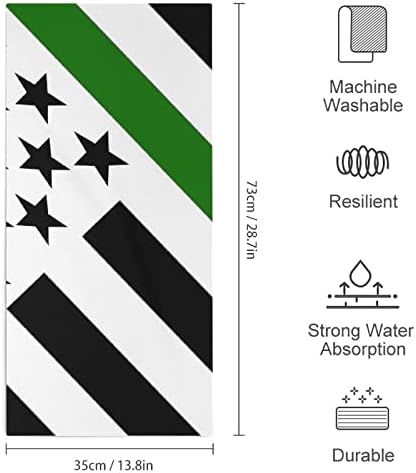 Zöld Vékony Vonal USA Falember Zászló Arcát Törölközőt Prémium Törölköző Kendő Törlőruhát a Hotel, Spa, Fürdőszoba