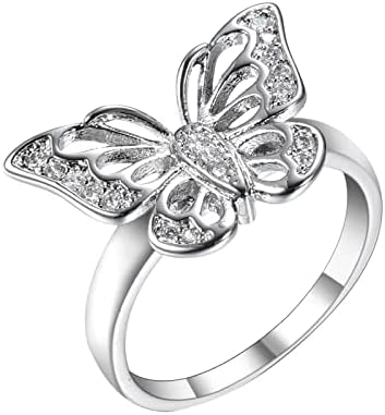 A kreatív Női Karkötő Cirkon Állat Pillangó Ékszer, Gyűrű, Esküvői Gyűrű Divat Hercegnő Eljegyzési Gyűrű Próbálok Gyűrűk