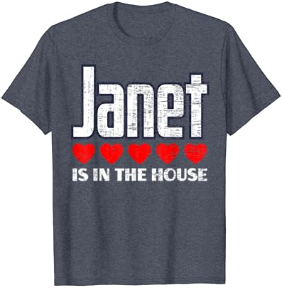 Janet A Házban Retro Szívek Első Neve Szerelem Janet Póló