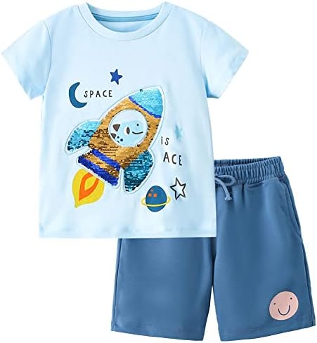 Kis Kezét Kisgyermek Fiúk Flip Flitterekkel T-Shirt Rövid Beállítja a Gyerekek Nyári Pulóver Playwear Alkalmi Felső Nadrág 2