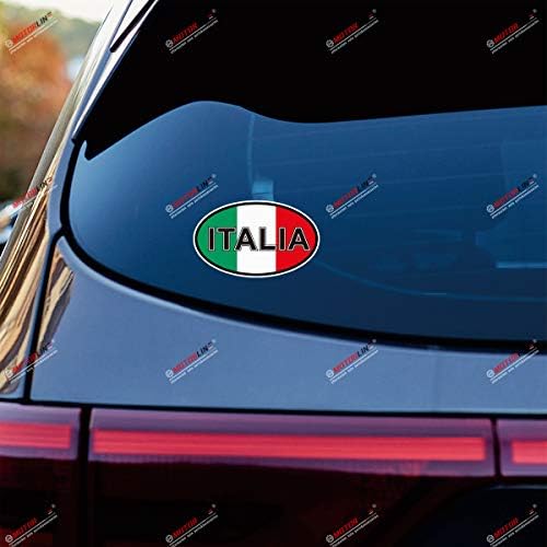 Italia Ovális Ország Kód Olaszország olasz Zászló Matrica Vinyl Matrica - 3 Pack Fényes, 3 Cm, 4 Cm, 6 Cm - Autó Hajó Laptop