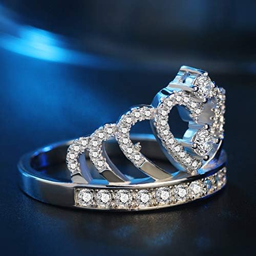 2023 Új Női Gyűrű Cirkon Gyémánt Ékszerek Minden - Korona Állítható Gyűrű Mesemondó Ékszer Gyűrű Lánya (Ezüst, 7)