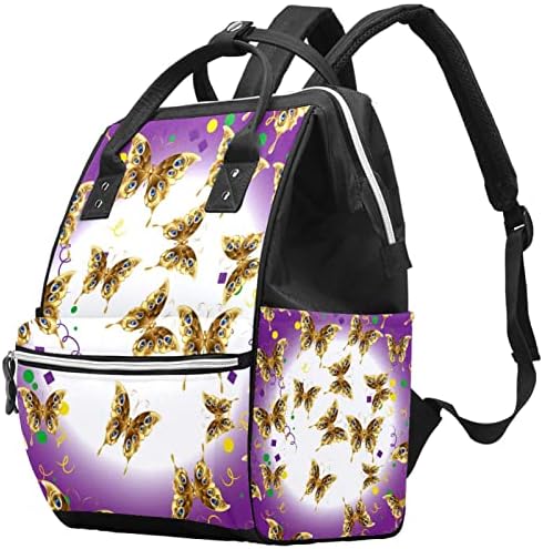 GUEROTKR Utazási Hátizsák, Pelenka táska, Hátizsák Táskában, Arany Pillangó Virág Minta