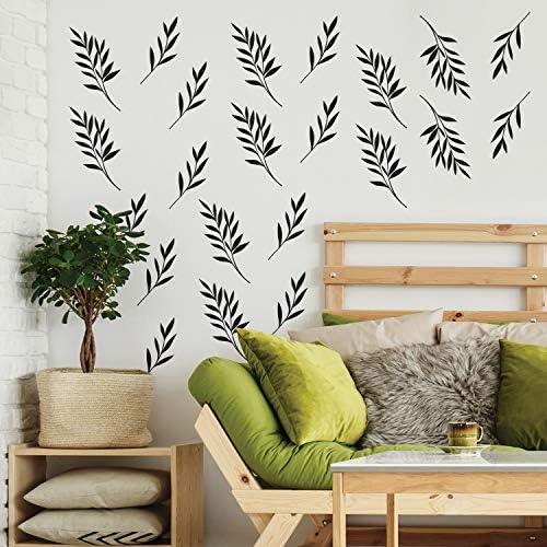 Készlet 24 Vinil Wall Art Matrica - Palm Levelek Minta - 9 x 4 Minden - Minimális Öntapadó Matricát a Természet Zöld Design
