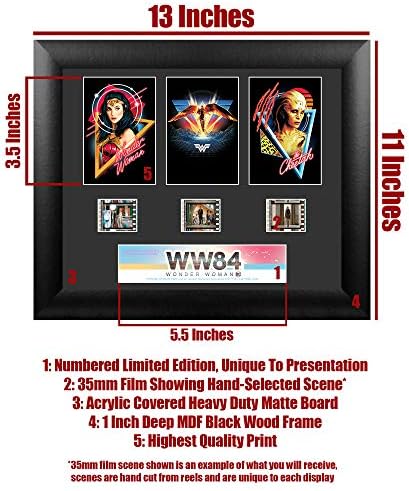 Trend Alkotói – Wonder woman 1984 – FilmCells 11 x 13 Wall Art Előadás, Mely egy Három 35 mm-es Film Klipek valamint Eredetiséget igazoló Tanúsítvány
