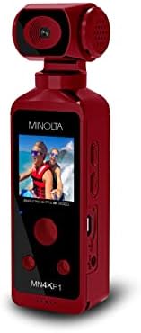 Minolta MN4KP1 4K Ultra HD Wi-Fi képes Pocket Camcorder, Piros