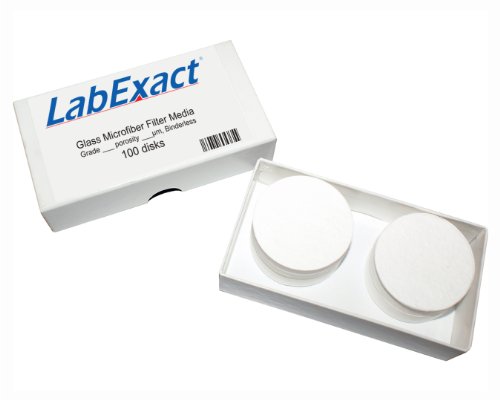 LabExact 1200017 Minőségű AE Üveg Mikroszálas Szűrő, Binderless Boroszilikát Üveg, 1.0 µm, 4.7 cm (Csomag 100)