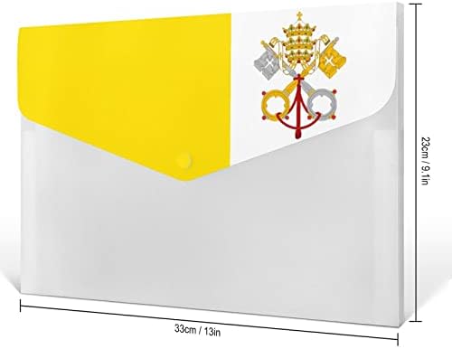 Vatikáni Zászló Nyomtatás Bővülő Fájl Mappa, 6 Zseb Letter Méretű Hordozható Dokumentum Papír Szervező 13 X 9