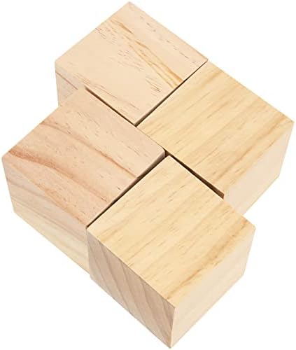 NINGWAAN 45 DB 2 Colos, Fából készült Kocka, Befejezetlen Fa Kézműves Tömb, Négyzetes Fa Kocka Üres Fa Tömb a Puzzle Készítés, Kézműves,