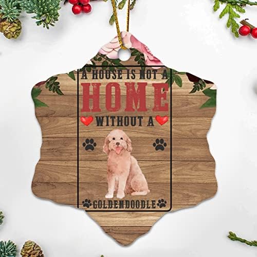 Memorial Medál Karácsonyi Díszek, Egy Ház Nem Otthon, Kutya Nélkül Goldendoodle kedvtelésből tartott Kutyák Karácsonyi Ajándék