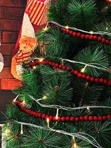 Hogy szórakoztató 12 Méter Karácsonyi Fa Gyöngy Koszorú, Fa Fa ations Holiday Kedvez (Piros)