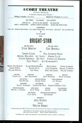 Fényes Csillag, A Broadway Színlapot + Carmen Cusack, Pál Sándor Nolan, Michael Mulheren, A. J. Shively, Dee Hoty