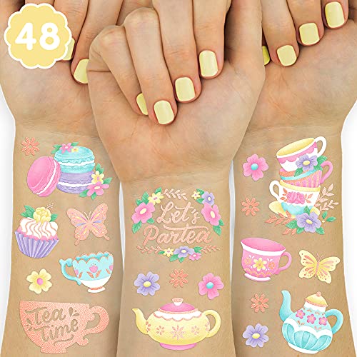 xo, Fetti Tea Party Ideiglenes Tetoválás - 48 Csillogó Stílusok | Partea Születésnapi Party Kellékek, Teáskanna, Sütemény, Pillangó