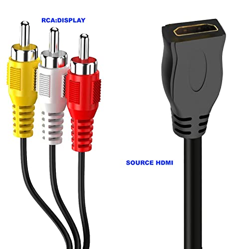 HDMI-RCA Kábel 3FT Ic, HDMI Fmale RCA Video-Audio AV Átalakító Adapter Kábel a Legtöbb LCD-s HDTV-DVD-Projektorok